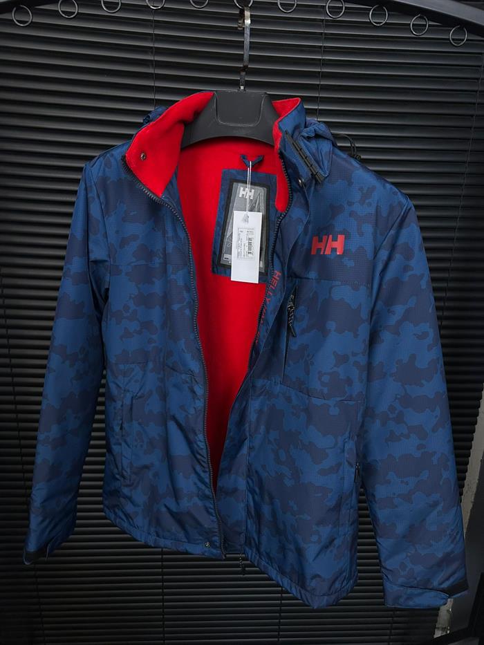 Marka Logolu Kamuflaj Desenli İçi Polarlı Mont