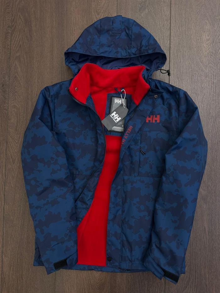 Marka Logolu Kamuflaj Desenli İçi Polarlı Mont