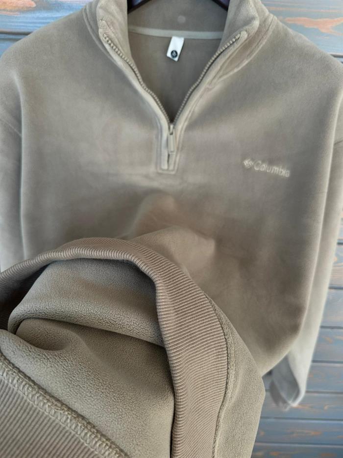 Yarım Fermuarlı Nakış Logolu Sweatshirt