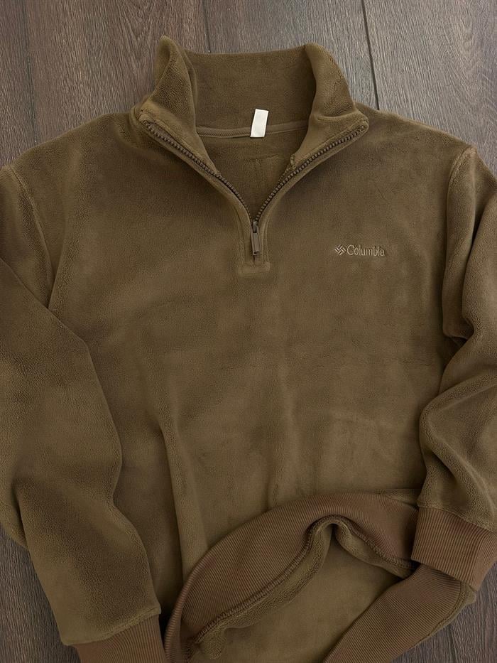 Yarım Fermuarlı Nakış Logolu Sweatshirt