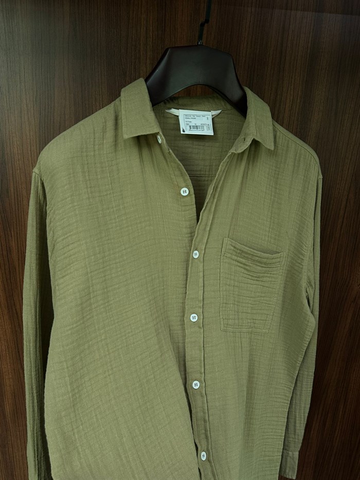 Mikonos Cep Detaylı Basic Müslin Gömlek