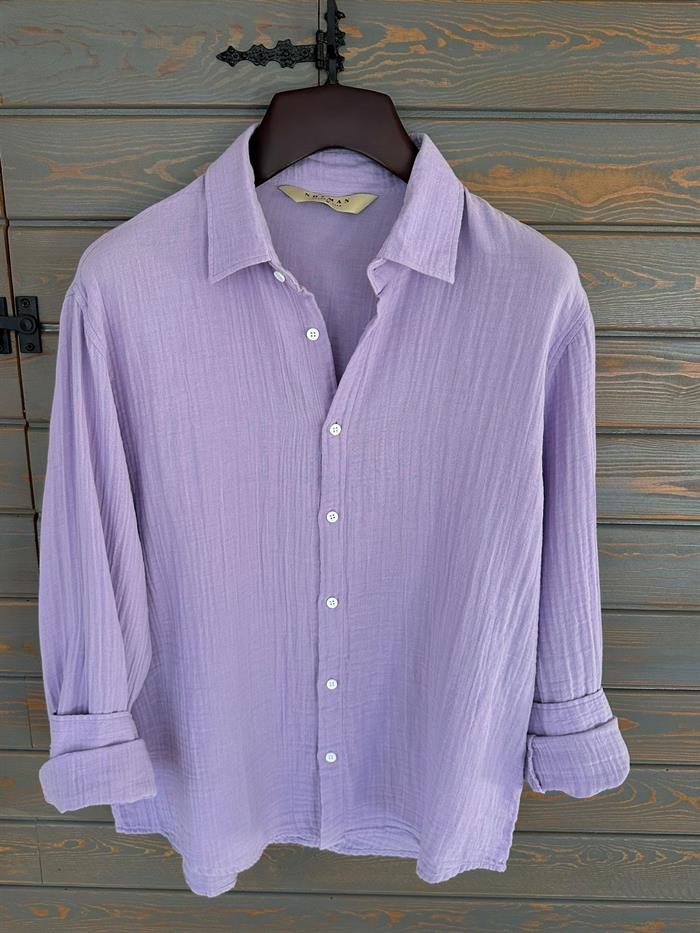 Mikonos Cep Detaylı Basic Müslin Gömlek