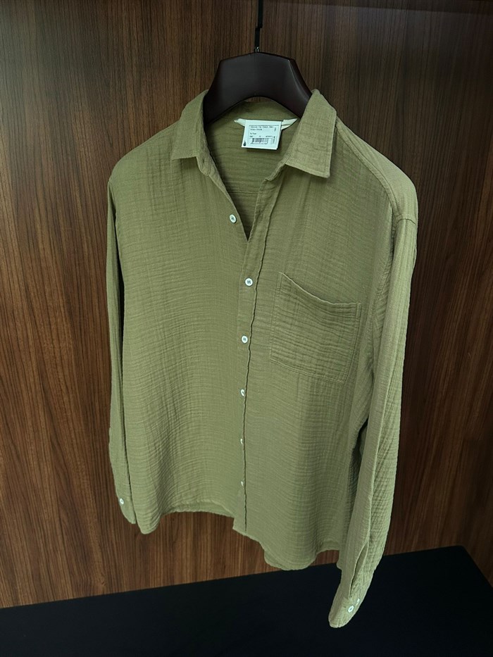 Mikonos Cep Detaylı Basic Müslin Gömlek