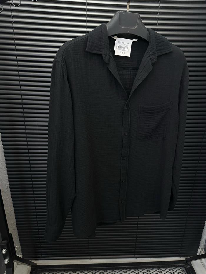 Mikonos Cep Detaylı Basic Müslin Gömlek