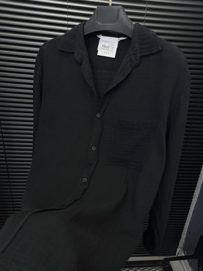 Mikonos Cep Detaylı Basic Müslin Gömlek