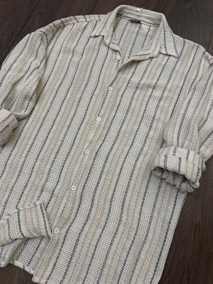 Buldan Çizgili  Yakalı Gömlek