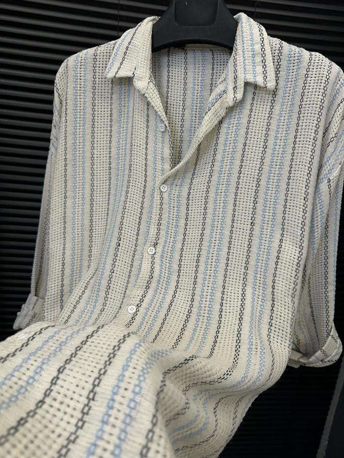 Buldan Çizgili  Yakalı Gömlek