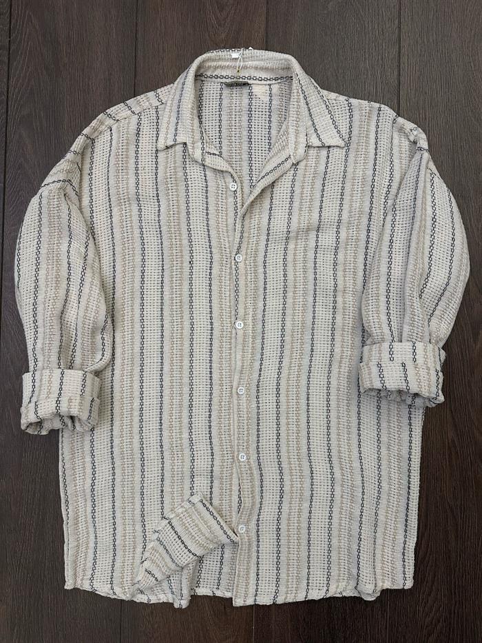 Buldan Çizgili  Yakalı Gömlek