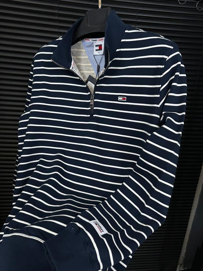 Çizgi Detaylı Fermuarlı Sweatshirt