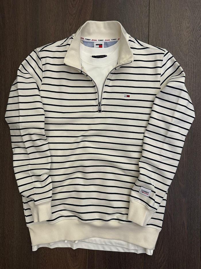 Çizgi Detaylı Fermuarlı Sweatshirt