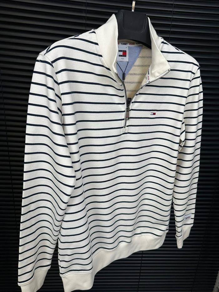 Çizgi Detaylı Fermuarlı Sweatshirt