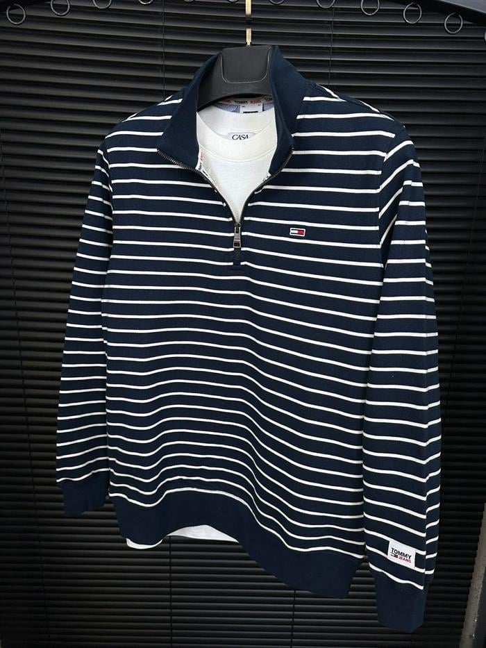 Çizgi Detaylı Fermuarlı Sweatshirt