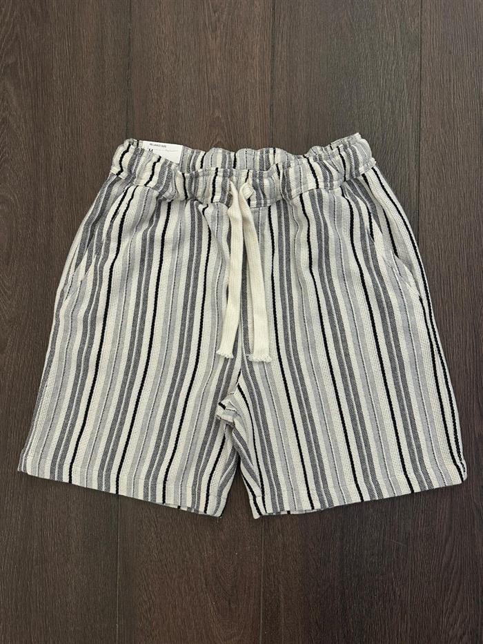 Çizgili %100 Pamuk Şort