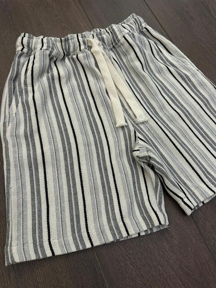Çizgili %100 Pamuk Şort