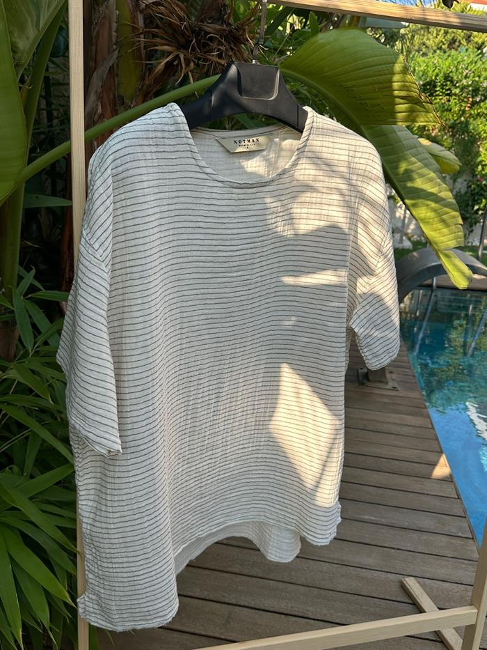 Heston Müslin Kumaş T-Shirt