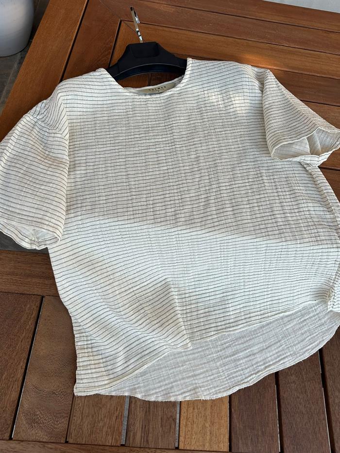 Heston Müslin Kumaş T-Shirt