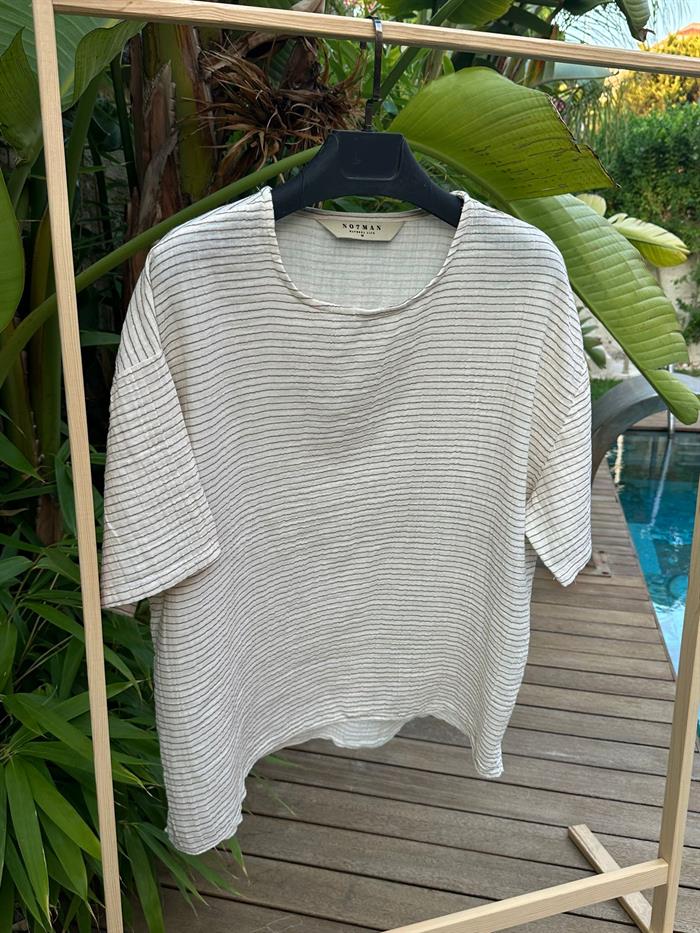 Heston Müslin Kumaş T-Shirt