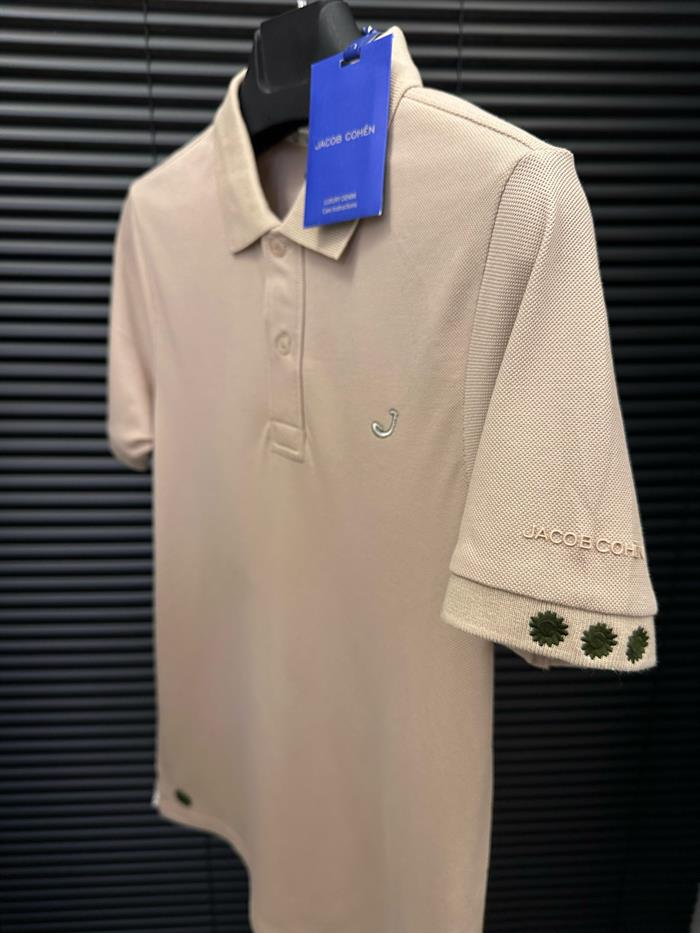 Nakış Logolu Kol Detaylı Yakalı T-Shirt