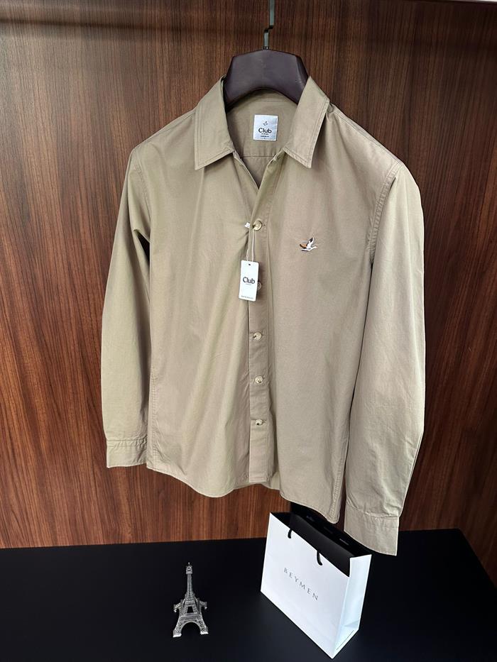 Nakış Logolu Pamuklu Gabardin Gömlek