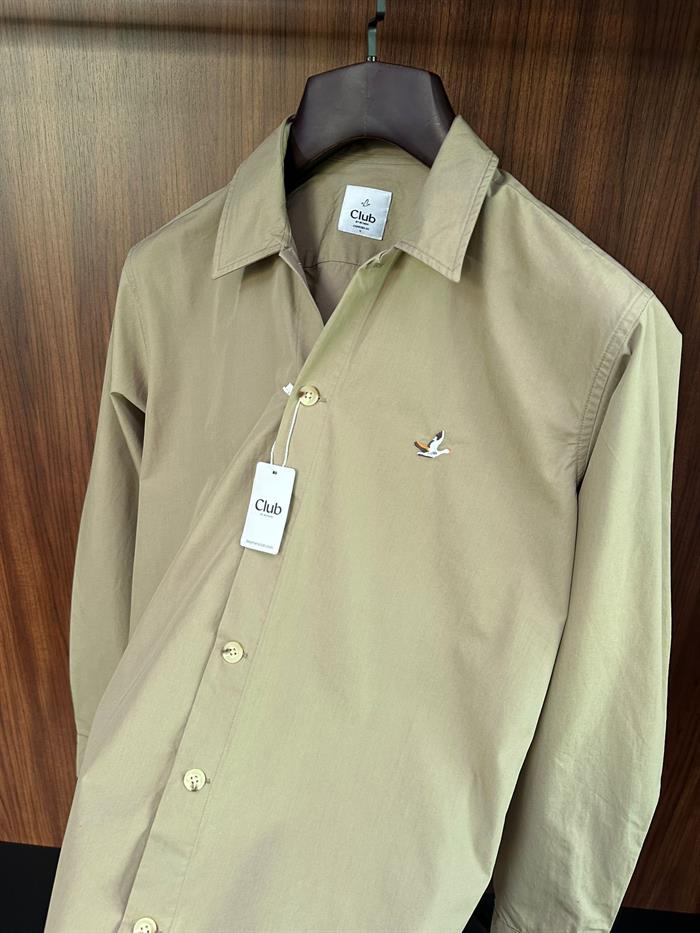 Nakış Logolu Pamuklu Gabardin Gömlek