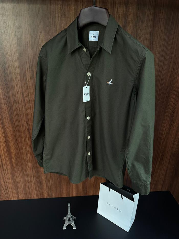 Nakış Logolu Pamuklu Gabardin Gömlek