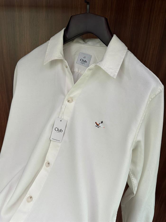 Nakış Logolu Pamuklu Gabardin Gömlek