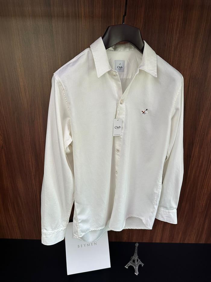 Nakış Logolu Pamuklu Gabardin Gömlek