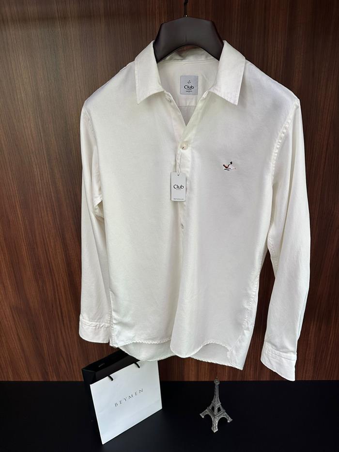 Nakış Logolu Pamuklu Gabardin Gömlek