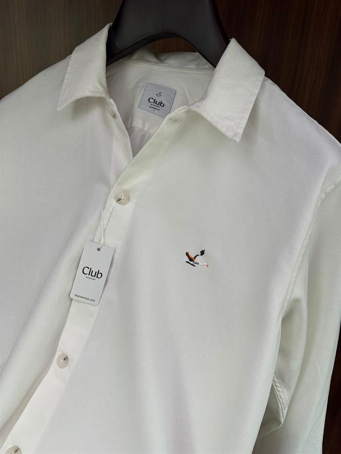 Nakış Logolu Pamuklu Gabardin Gömlek