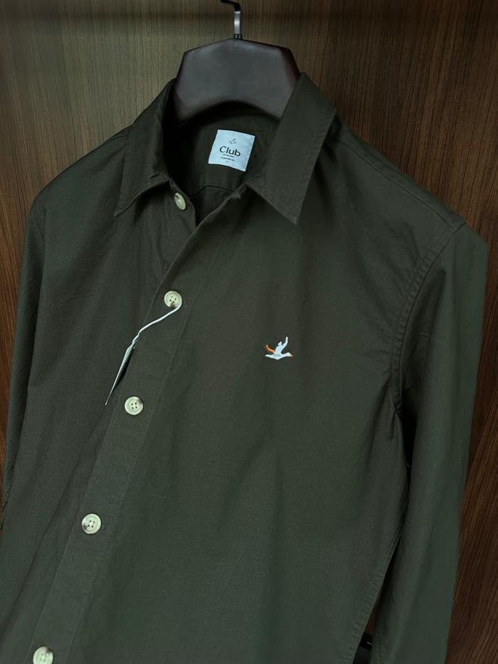 Nakış Logolu Pamuklu Gabardin Gömlek