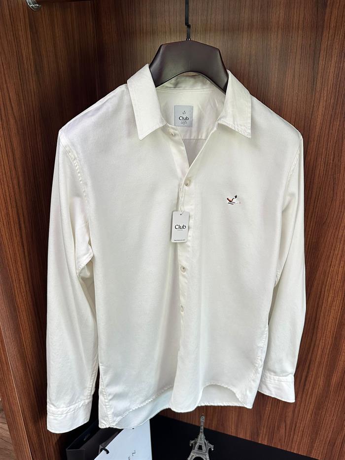 Nakış Logolu Pamuklu Gabardin Gömlek