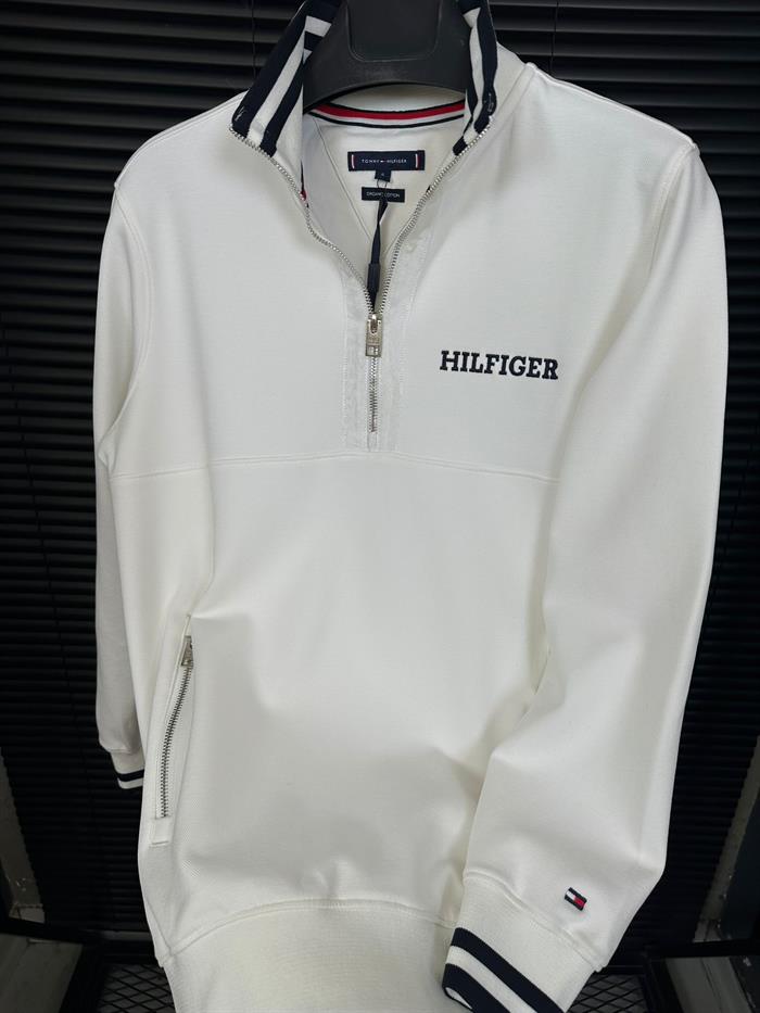 Nakış Logolu Yarım Fermuar Sweatshirt