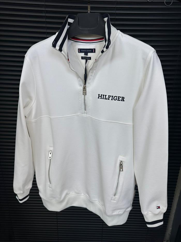 Nakış Logolu Yarım Fermuar Sweatshirt