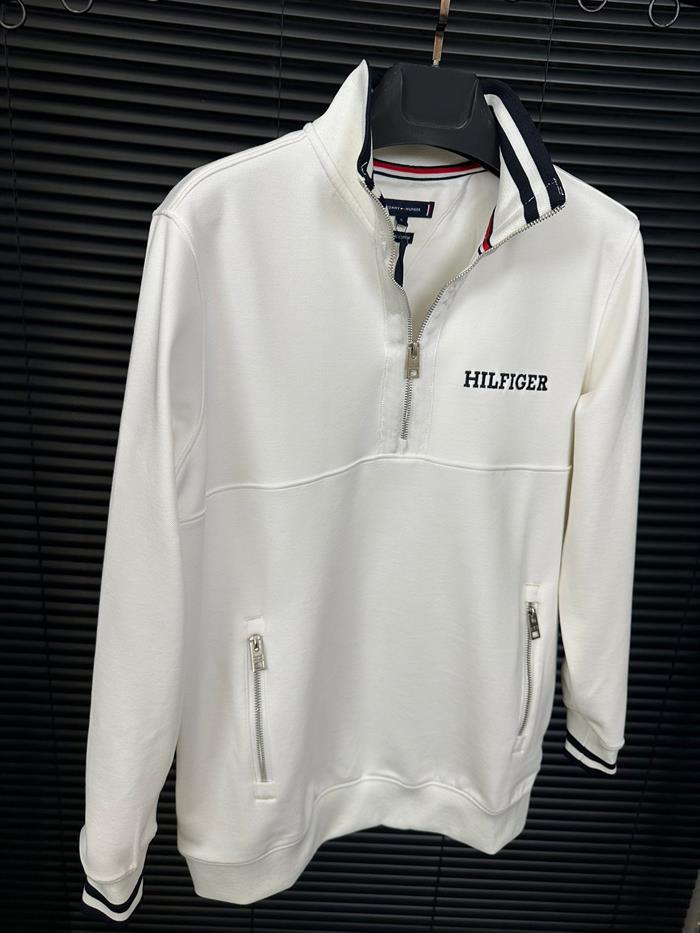 Nakış Logolu Yarım Fermuar Sweatshirt