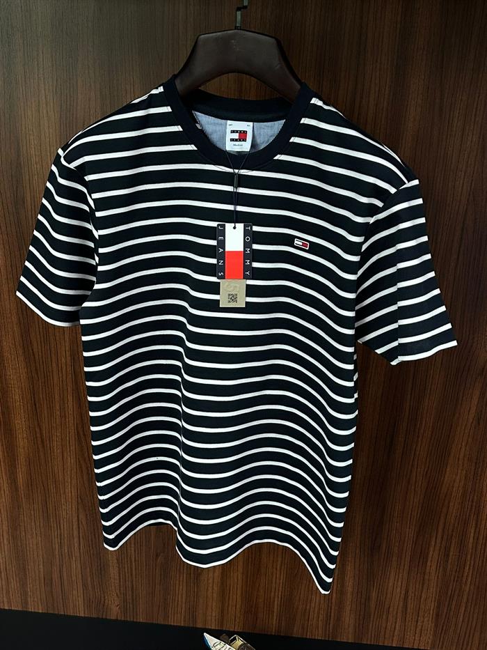 Nakış Logolu Çizgili T-Shirt