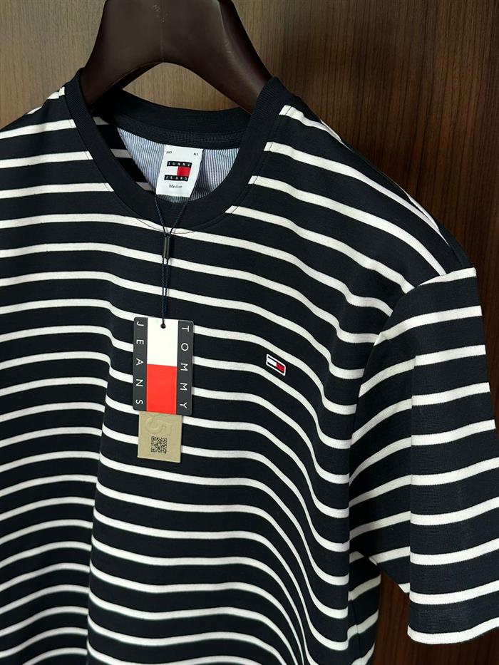 Nakış Logolu Çizgili T-Shirt