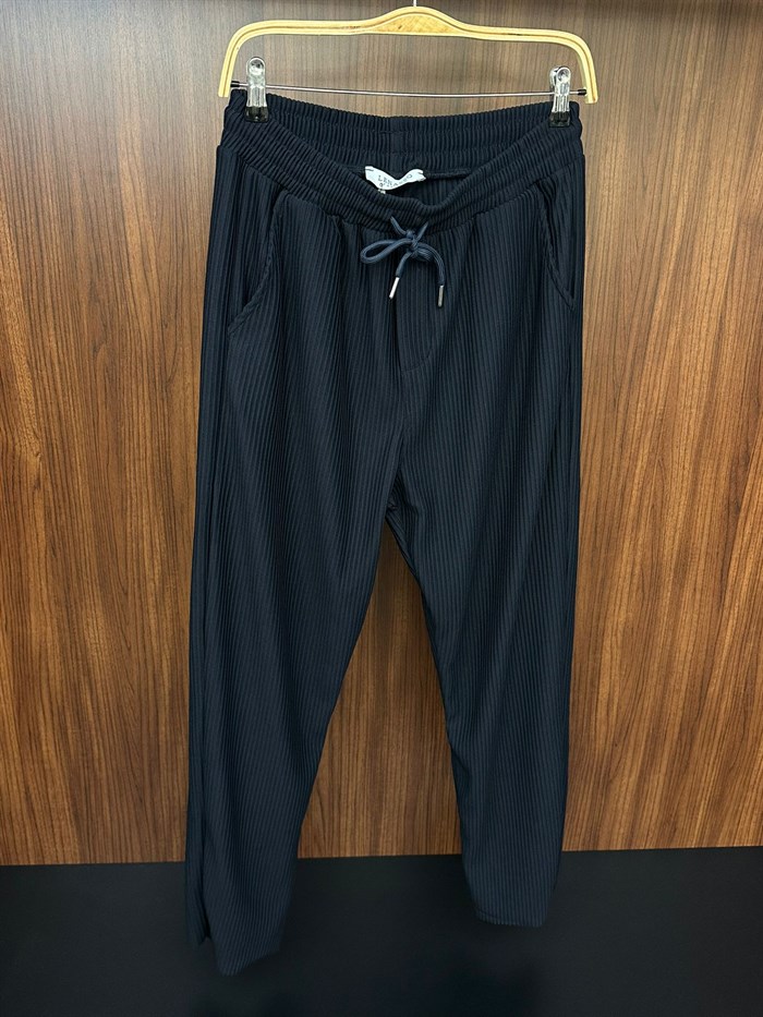 Çizgili Beli Lastikli Pantolon