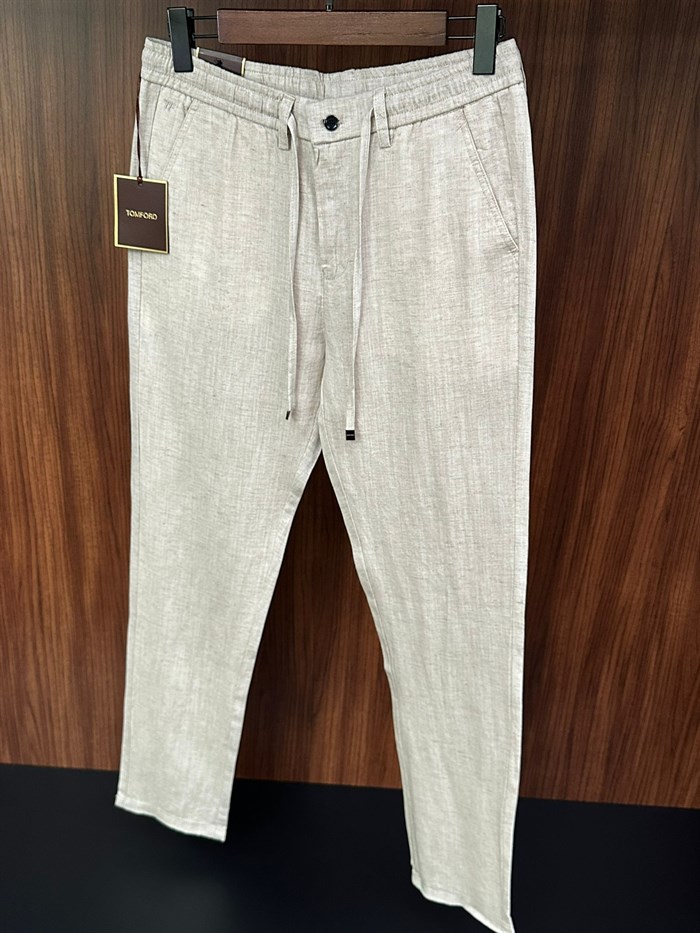 Nakış Logolu Keten Jogger Pantolon