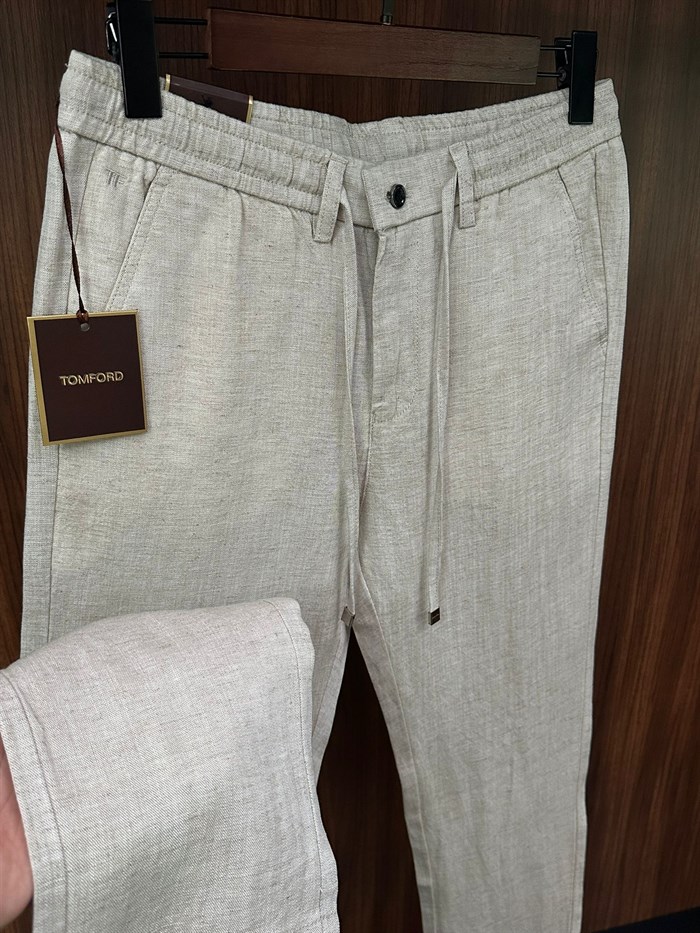Nakış Logolu Keten Jogger Pantolon