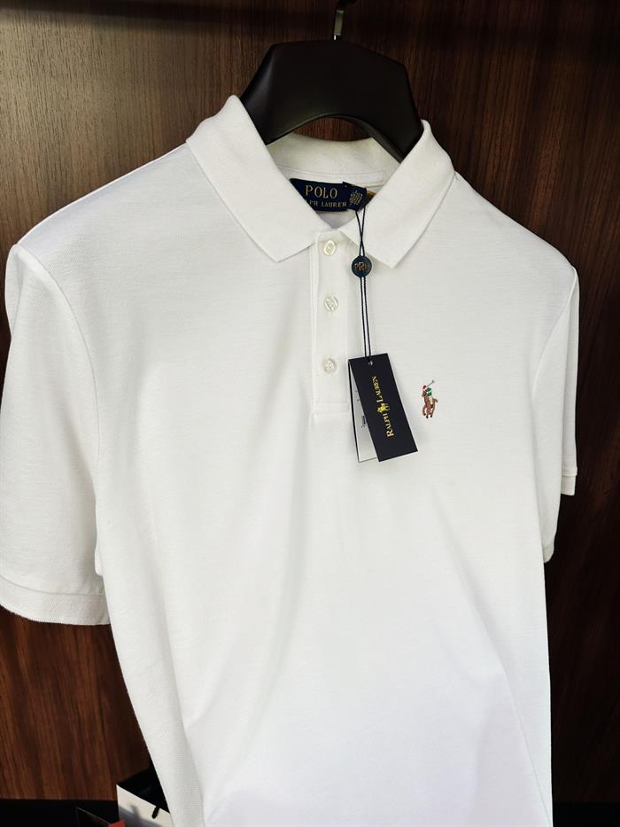 Göğüs Nakış Logolu Yakalı T-Shirt