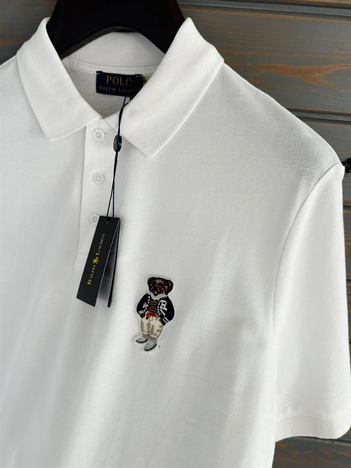 Göğüs Nakış Logolu Yakalı T-Shirt
