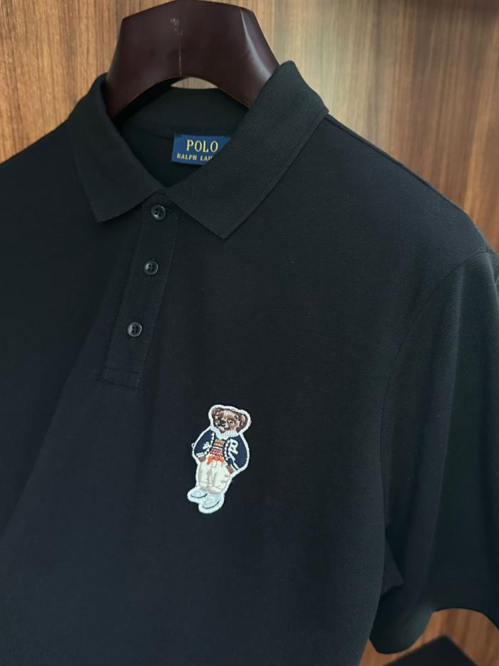 Göğüs Nakış Logolu Yakalı T-Shirt