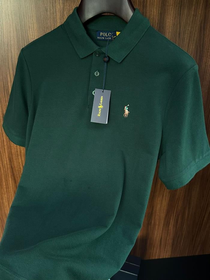 Göğüs Nakış Logolu Yakalı T-Shirt