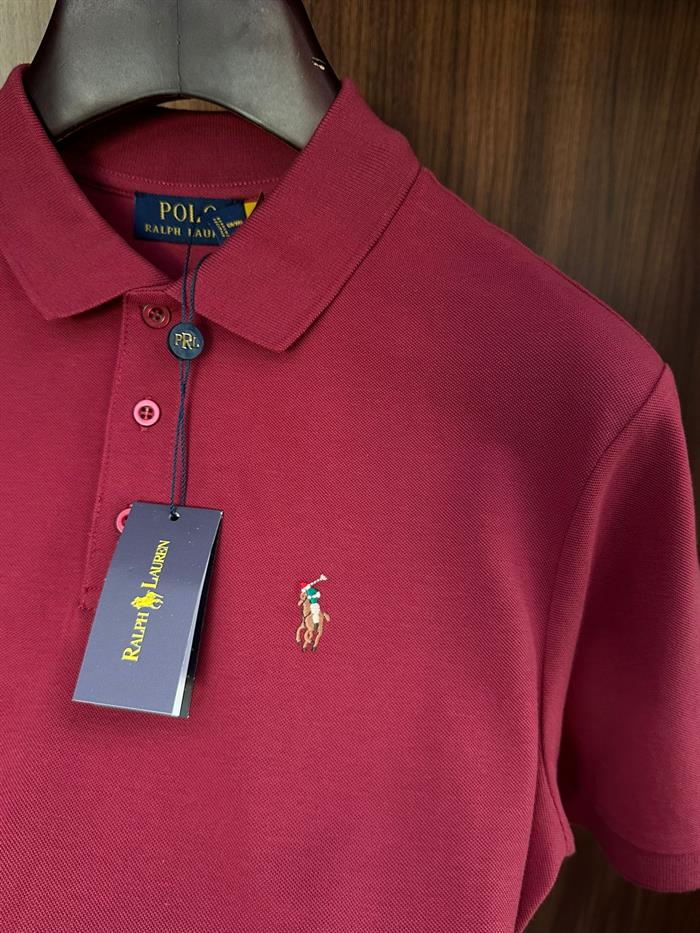 Göğüs Nakış Logolu Yakalı T-Shirt