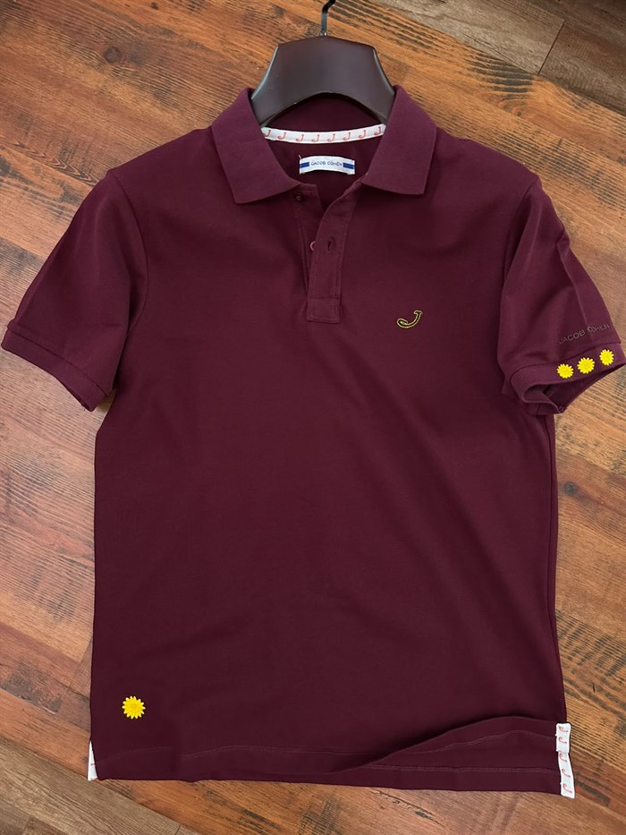 Kol Ve Göğüs Nakış Detaylı Yakalı T-Shirt