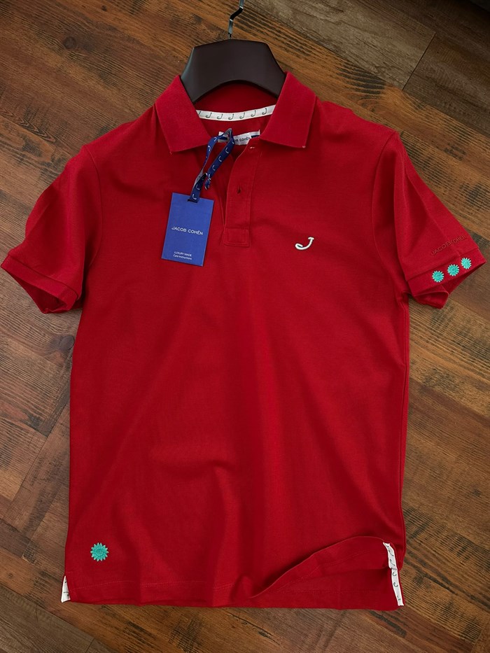 Kol Ve Göğüs Nakış Detaylı Yakalı T-Shirt