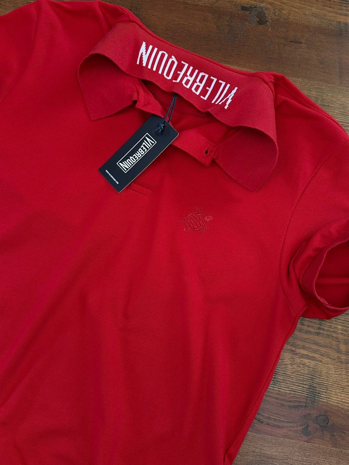 Nakış Logolu Ense Yazılı Yakalı T-Shirt