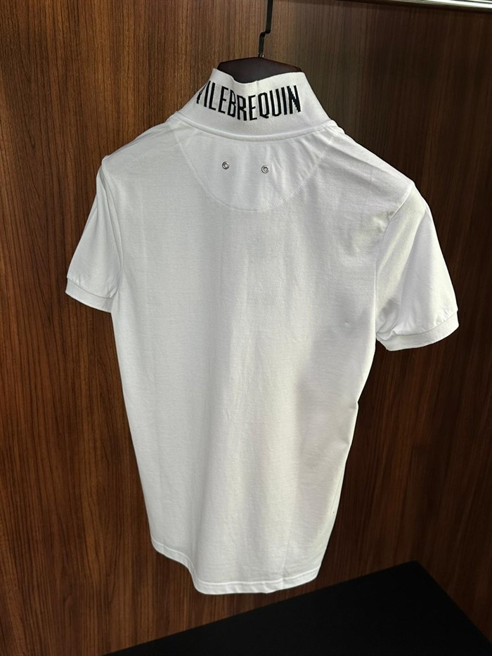 Nakış Logolu Ense Yazılı Yakalı T-Shirt