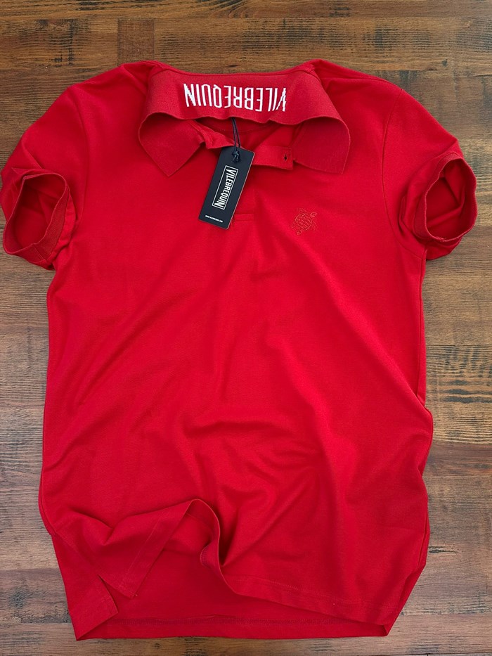 Nakış Logolu Ense Yazılı Yakalı T-Shirt