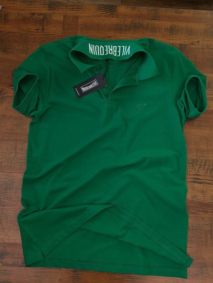 Nakış Logolu Ense Yazılı Yakalı T-Shirt